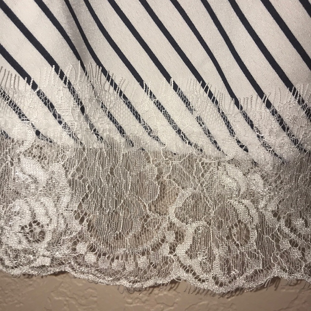 NWT Angela Mara Italy Striped, Lace Hem Camisole - Picture 3 of 4